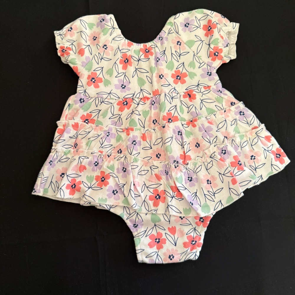 Duck Duck Baby Floral Dress Romper with Bow headband Bodysuit Size 6-9Months NWT - Picture 3 of 7